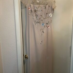 Maggy London Sheer Floral Maxi Dress